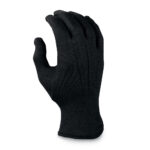 black wrist length cotton parade glove, back view