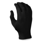 black Solid Color Gloves, back view