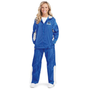 Model in Champion Quest Warm Up Pants with coordinating jacket, front View