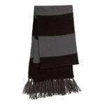 Sport-Tek Spectator Scarf - Black/Iron Grey
