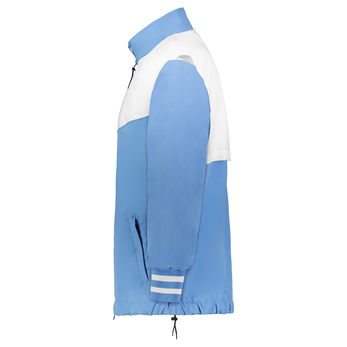 columbia blue/white holloway rowhouse jacket, left side