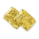 gold sequin wrist cuffs, pair