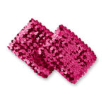 hot pink sequin wrist cuffs, pair