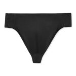 black Capezio Self Lined Thong Dance Belt, front flat.
