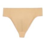 Tan Capezio Self Lined Thong Dance Belt, front flat.