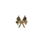 gold crossed flags award pin