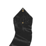 color detail of black poly china silk wave ribbon