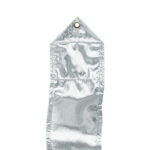 color detail of silver lamé action ribbon