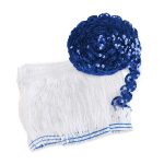 royal sequin Star Line Hoop Trim Kit with white fringe