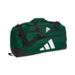 Team Dark Green adidas Medium Defender 5 duffel bag, front view