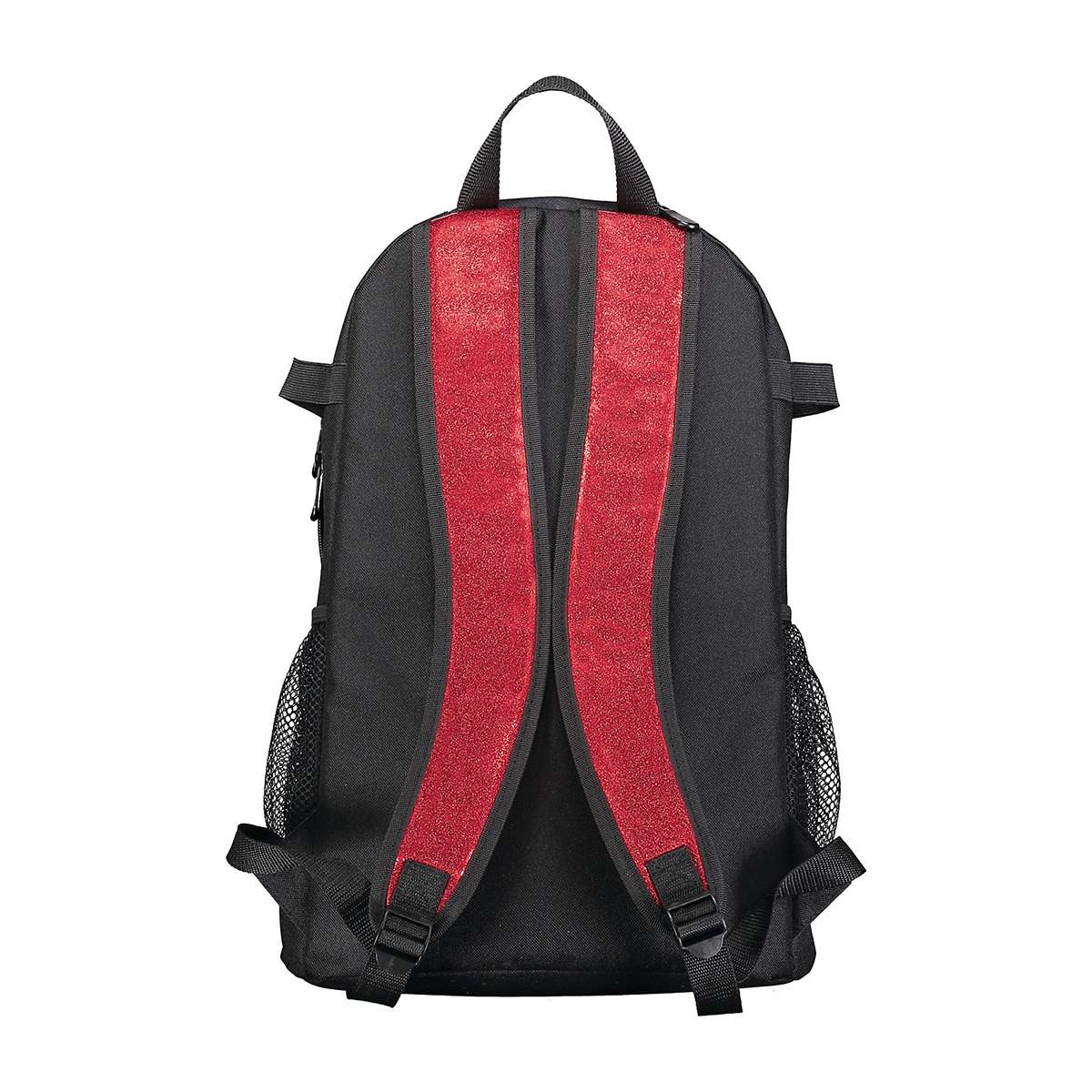 red/black Augusta All Out Glitter Backpack, back view