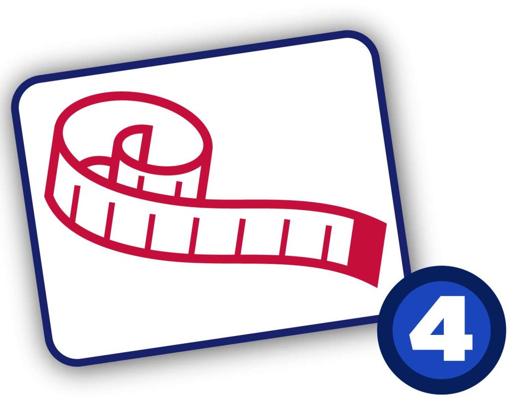 a measuring tape showing step 4