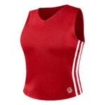 red cheer shell with red and white trim, front three-quarters view