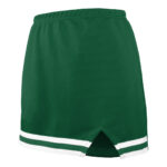 forest cheer skirt with forest and white trim, front three-quarters view