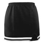 black cheer skirt with black and white trim, front view