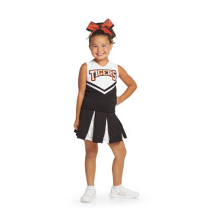 youth cheerleader wearing Augusta Pride Cheer Shell, front view