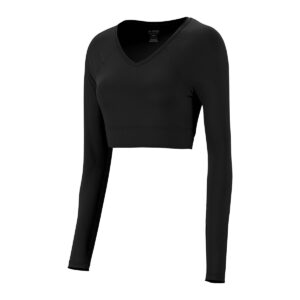 black augusta v-neck liner, front three-quarters view