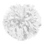 white solid metallic cheerleading show poms