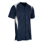 navy/white/graphite champro bull pen jersey, front right three-quarters