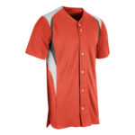 orange/white/graphite champro bull pen jersey, front right three-quarters