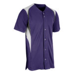 purple/white/graphite champro bull pen jersey, front right three-quarters
