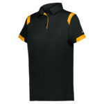 black/gold badger on the rise polo, front three-quarters