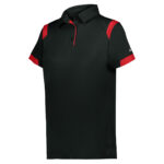 black/red badger on the rise polo, front three-quarters