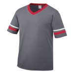 graphite/red/white Augusta Sleeve Stripe Jersey