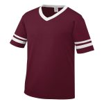 maroon/white Augusta Sleeve Stripe Jersey