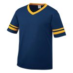 navy/light gold Augusta Sleeve Stripe Jersey