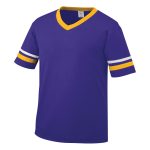 purple/white/light gold Augusta Sleeve Stripe Jersey