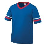 royal/white/red Augusta Sleeve Stripe Jersey