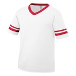 White/Red Augusta Sleeve Stripe Jersey