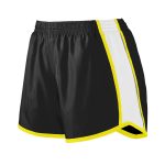 Black/Power Yellow Augusta Pulse Team Shorts, Front Three-quarters View