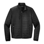 Men's Black Port Authority Packable Puffy Jacket, Front View