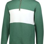 Men's Dark Green Heather/White Holloway All-American Pullover, Front View