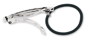 Choose a rubber band or french clip attachment.