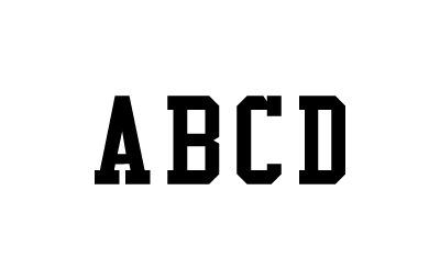 "ABC" in black
