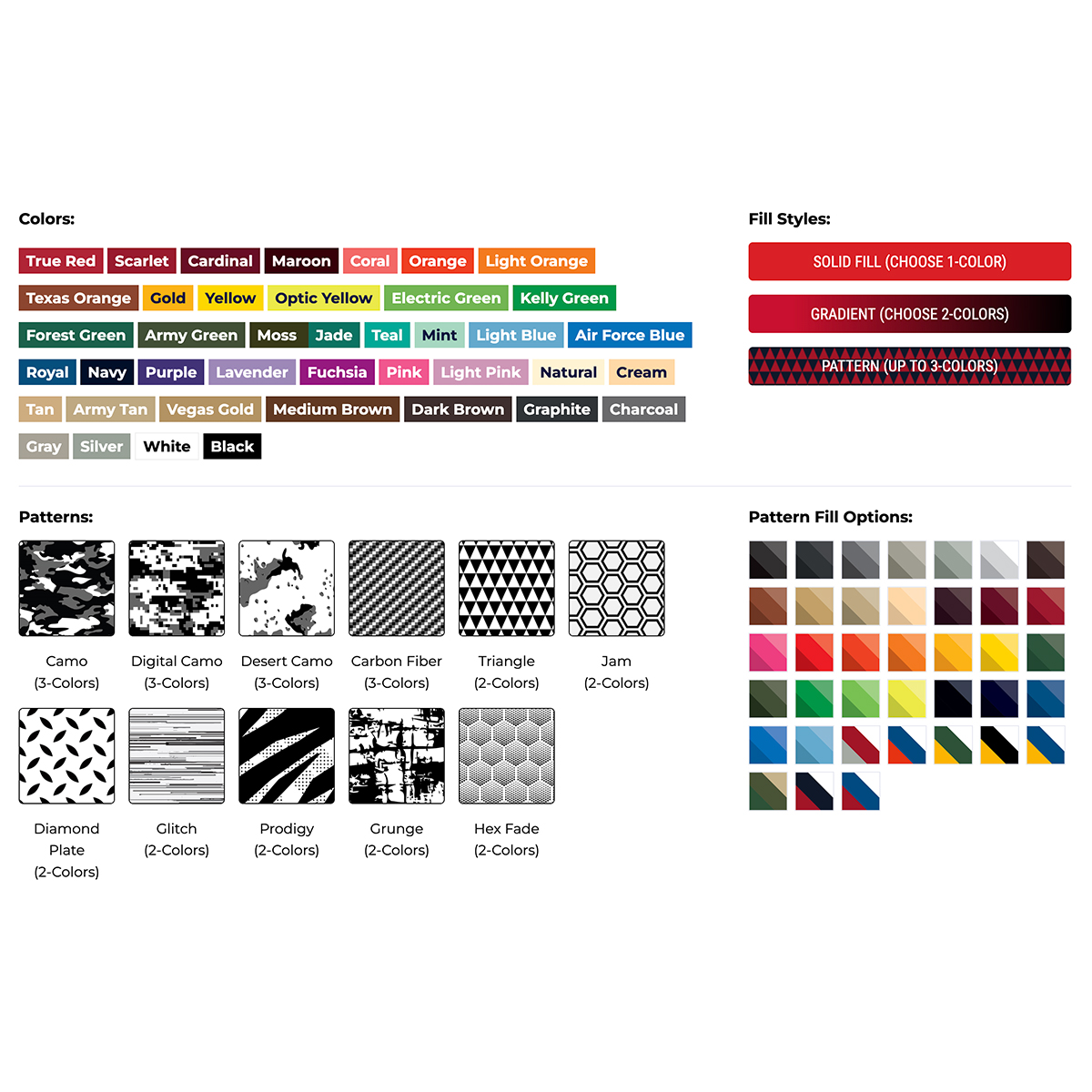 champro sublimation options; for assistance please contact our sales team