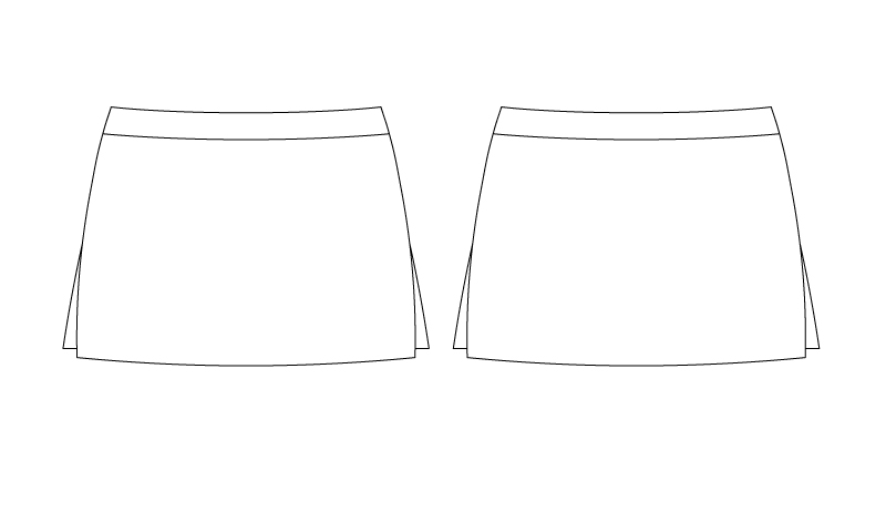 blank dye-sublimated cheer skirt drawing