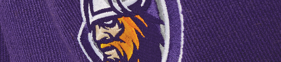 embroidery detail with a viking mascot