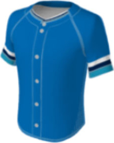 JBS23 jersey design 0090 – blue with white and navy stripes on sleeves, narrow stripes accent on collar.
