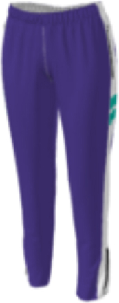 purple jflj10 custom pants option 0280 with a vertical white stripe and two horizontal stripes.