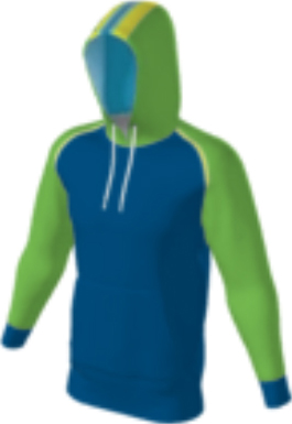 blue JFLH6 custom hoodie design 0102 with raglan sleeves and striped hood detail