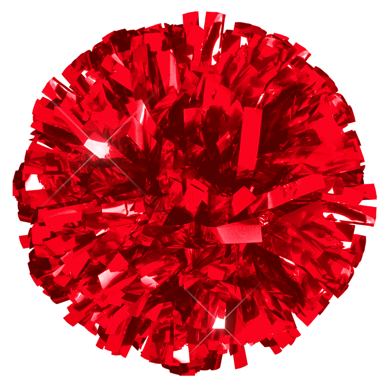 red metallic pon pom