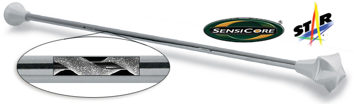 Sensicore baton cut away with the startline and sensicore logos.